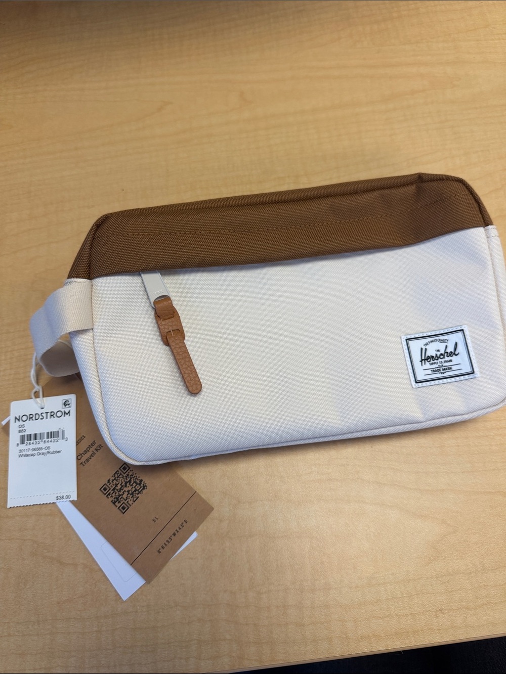 Herschel Supply Company Two-Tone Brown & Cream Dopp Kit Bag